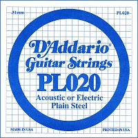 D'ADDARIO PL020 Single Plain Steel 020